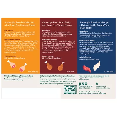 Product Made by Nacho Cat Homestyle Bone Broth Topper - Variety Pack, 12 ct