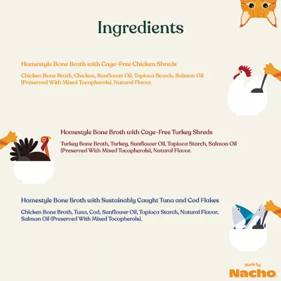 Product Made by Nacho Cat Homestyle Bone Broth Topper - Variety Pack, 12 ct