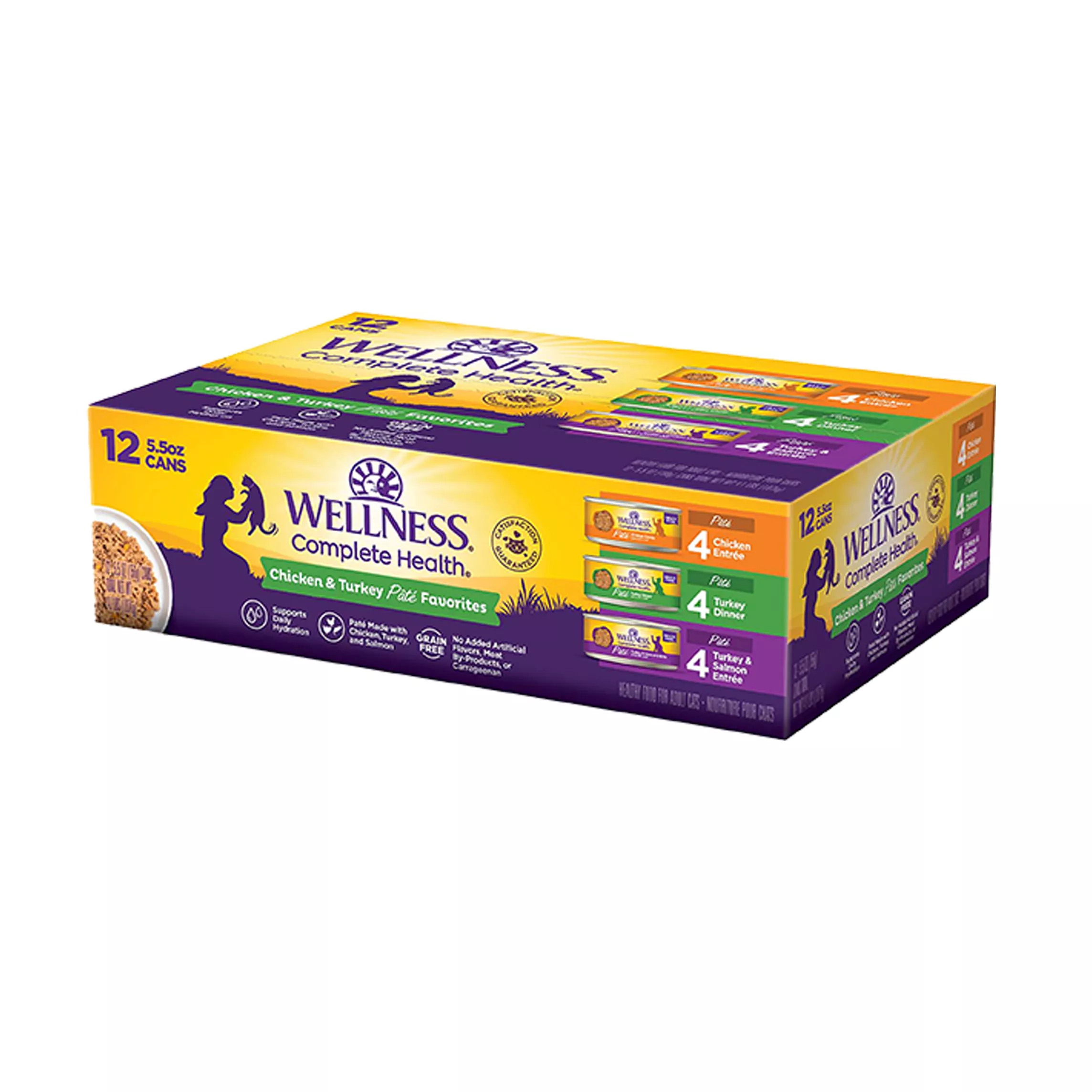 Wellness® Complete Health® Pate Favorites Adult Cat Wet Food Variety Pack - Grain-Free, 12ct