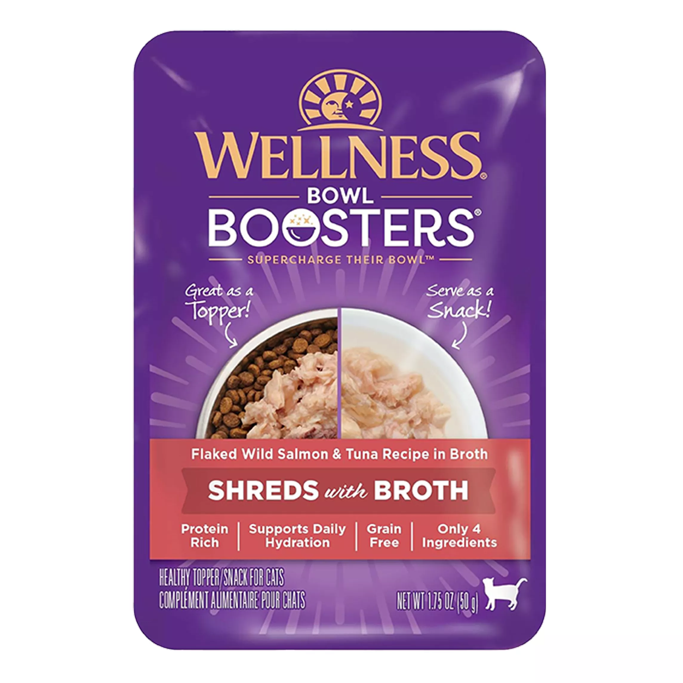 Wellness® Bowl Boosters Shreds with Broth Cat Food Topper - High Protein, Grain Free, 1.75 oz