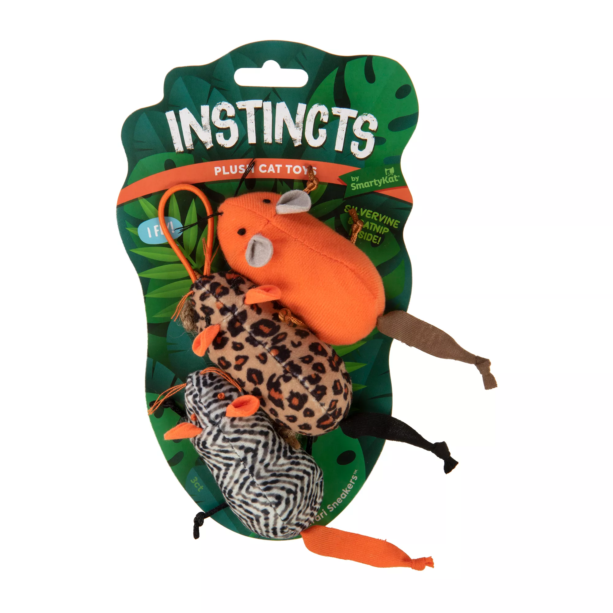 Instincts SmartyKat Safari Sneakers Cat Toy - 3 Pack