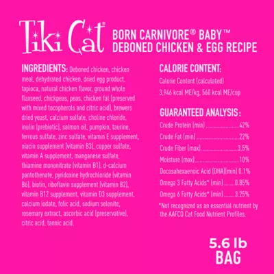 Product Tiki Cat® Born Carnivore® Baby for Kittens Food - Chicken & Egg, Non-GMO