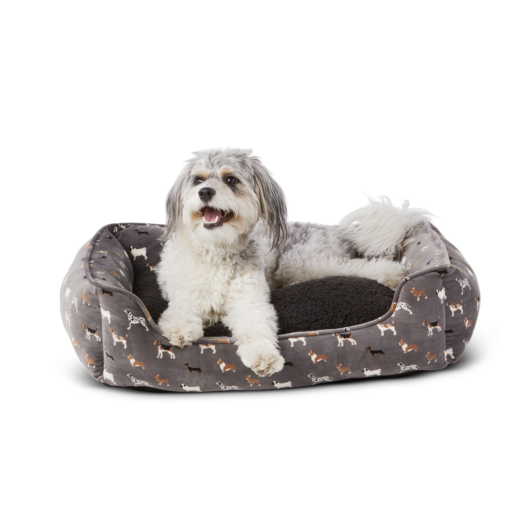 Top Paw Print Cuddler 28 x 22 x 7.5 Dog Bed PetSmart