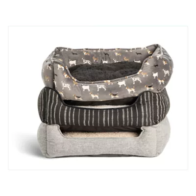 Product Top Paw® Black & White Striped Cuddler Dog Bed