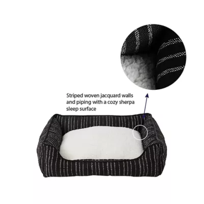 Product Top Paw® Black & White Striped Cuddler Dog Bed