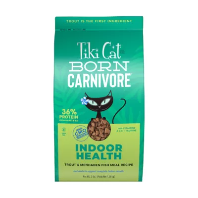 Product Tiki Cat® Born Carnivore® for Indoor Cat Food # Trout & Menhaden Fish, Non-GMO