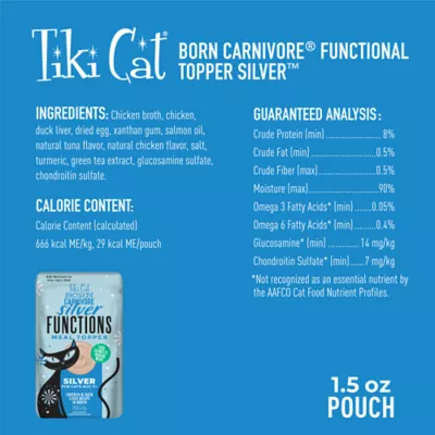 Product Tiki Cat Born Carnivore Functional Topper Silver - Chicken & Duck Liver - 1.5OZ