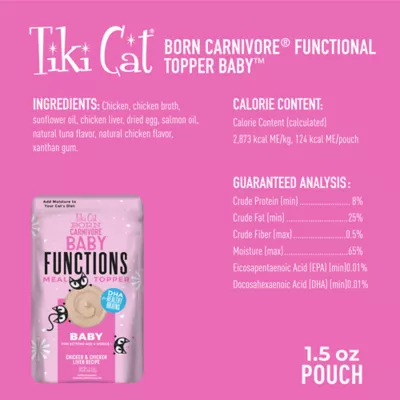 Product Tiki Cat Born Carnivore Baby Functional Topper - Chicken & Chicken Liver - 1.5OZ