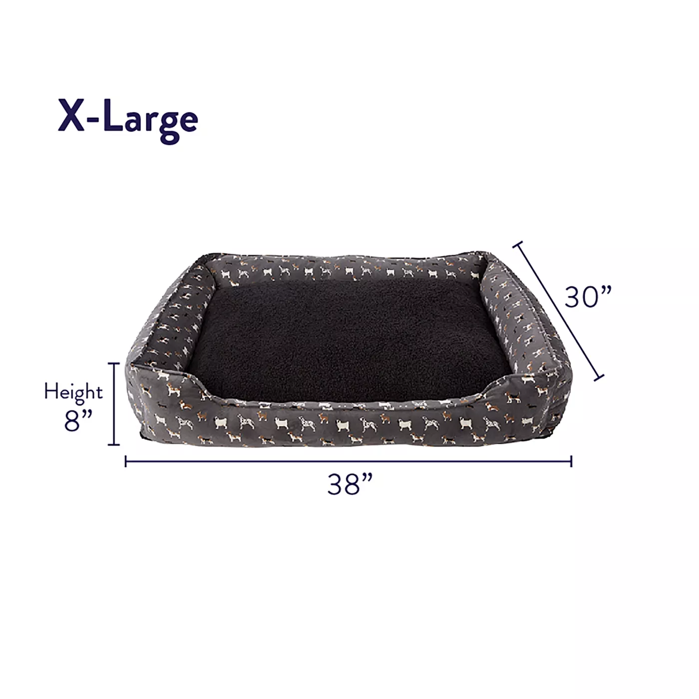 Top Paw Dog Print Cuddler Dog Bed