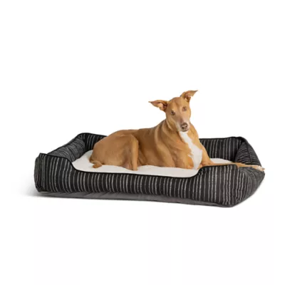 Top Paw Black White Striped Cuddler Dog Bed