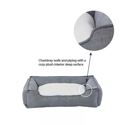 Product Top Paw® Blue Chambray Cuddler Dog Bed