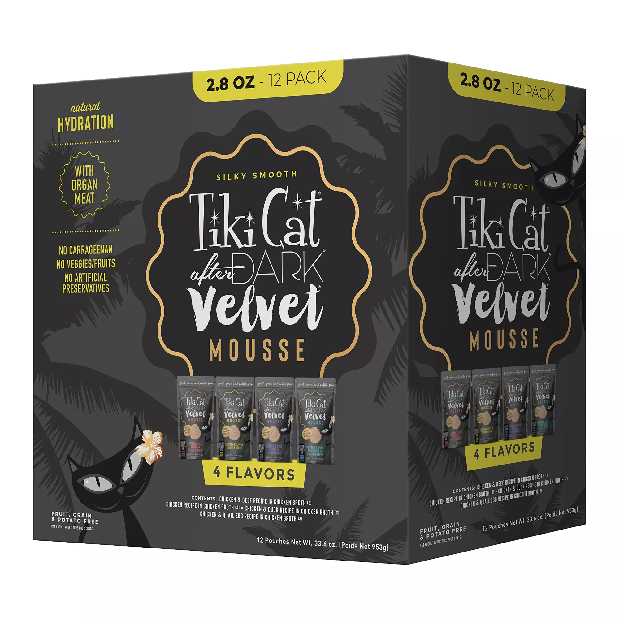 Tiki Cat After Dark Velvet Mousse - Non-GMO, Grain Free - Variety Pack, 12ct