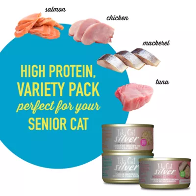 Product Tiki Cat Silver Senior Cat Wet Food Variety Pack - 12ct, Natural, Grain Free