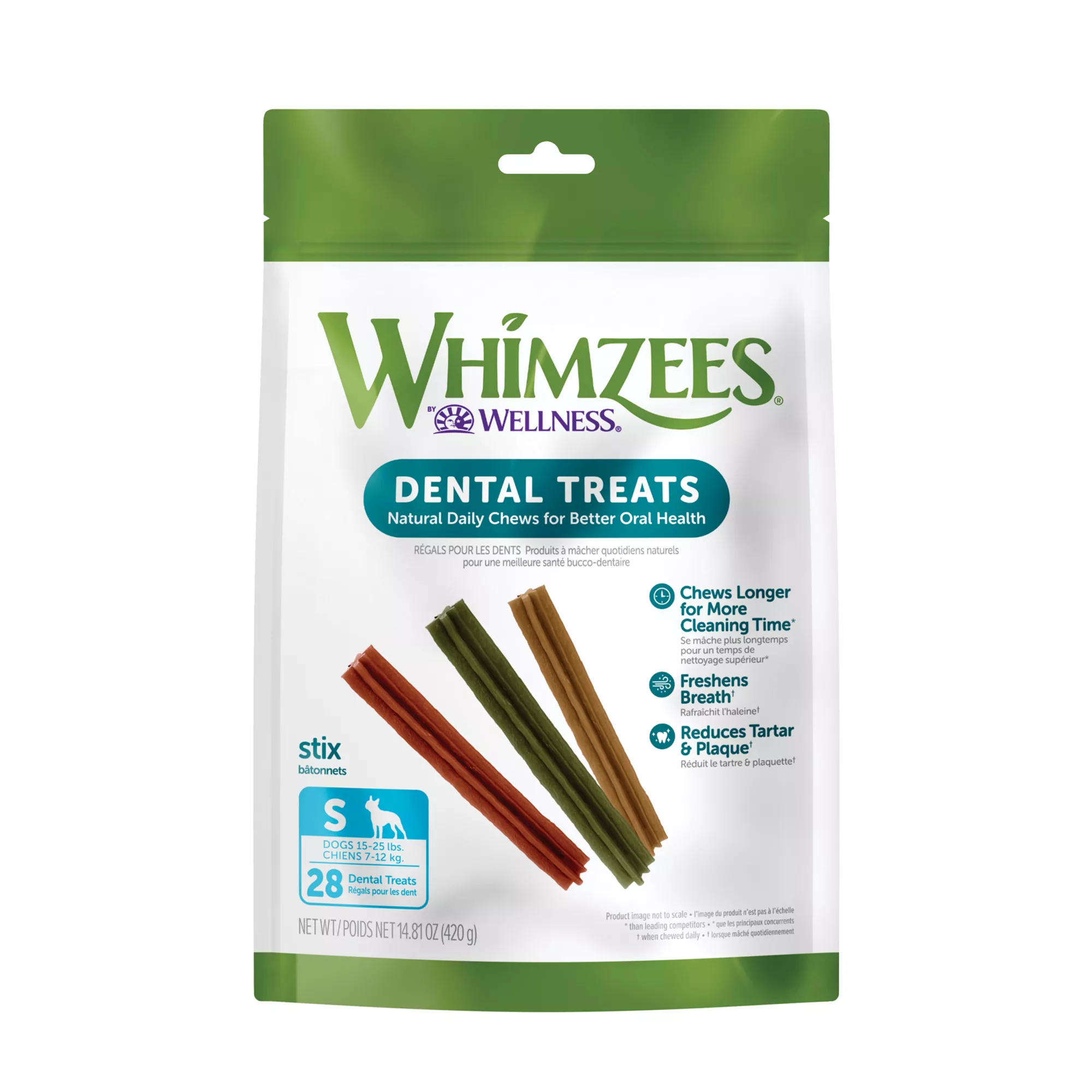 WHIMZEES Stix Small Dog Dental Treats - Vegetable