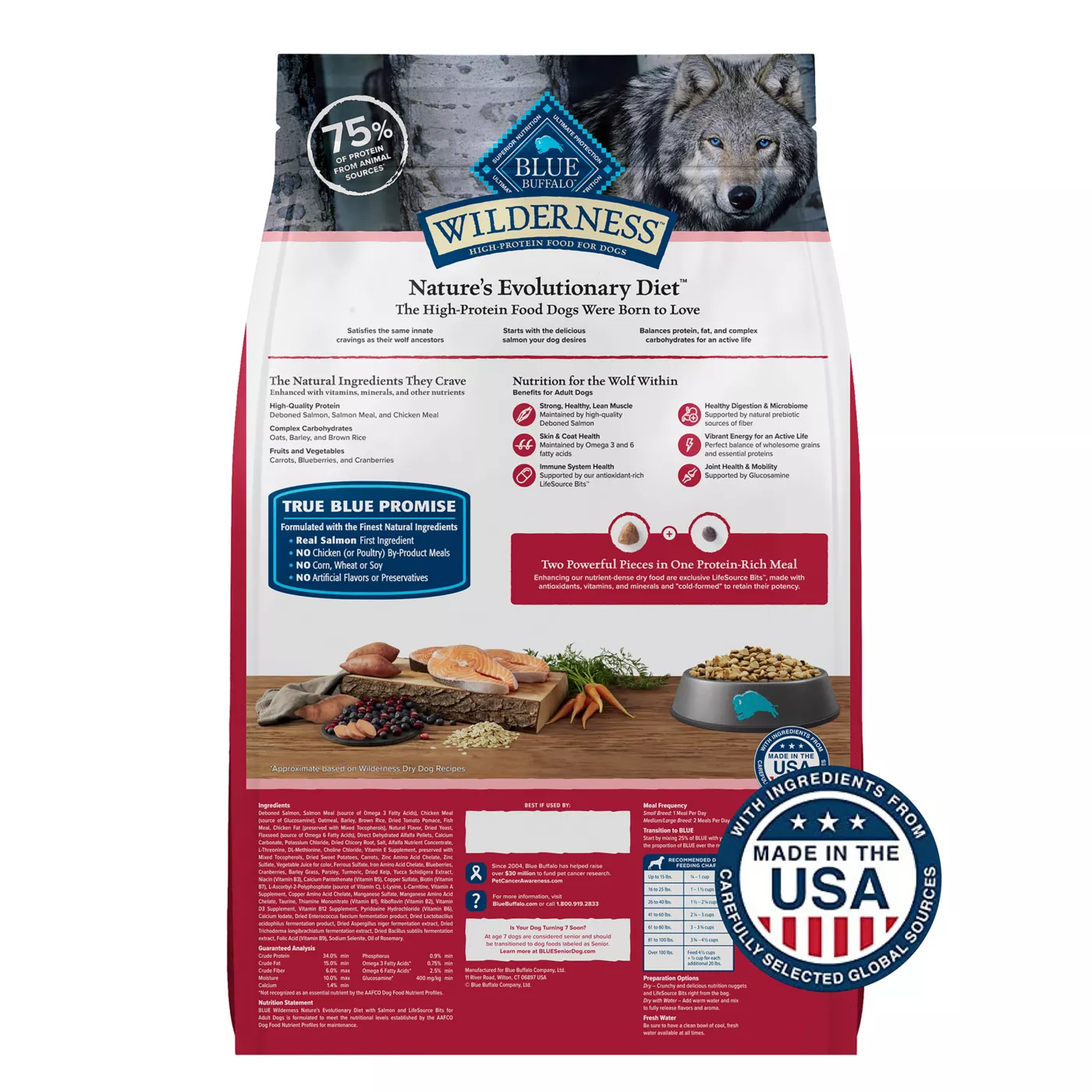 Blue Wilderness Adult Dry Dog Food High Protein Natural Salmon