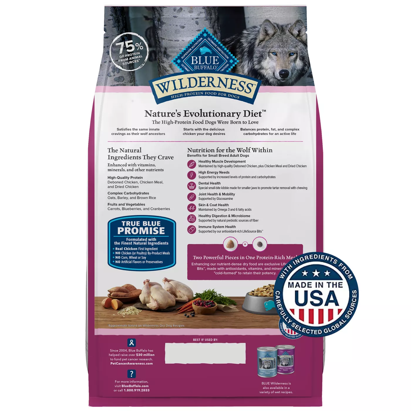 Blue Buffalo Wilderness Nature s Evolutionary Diet Small Breed Adult Dog Dry Food Chicken