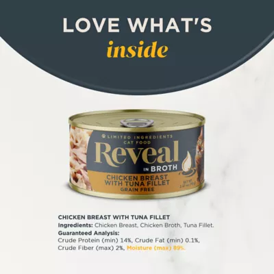 Product Reveal All Life Stage Wet Cat Food in Broth - 2.47 Oz, Limited Ingredient, Grain Free