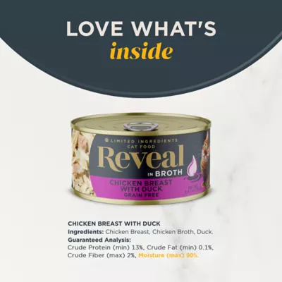 Product Reveal All Life Stage Wet Cat Food in Broth - 2.47 Oz, Limited Ingredient, Grain Free
