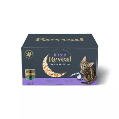 Product Reveal Kitten Wet Cat Food - Natural, Limited Ingredient, Grain Free, Variety Pack, 8ct