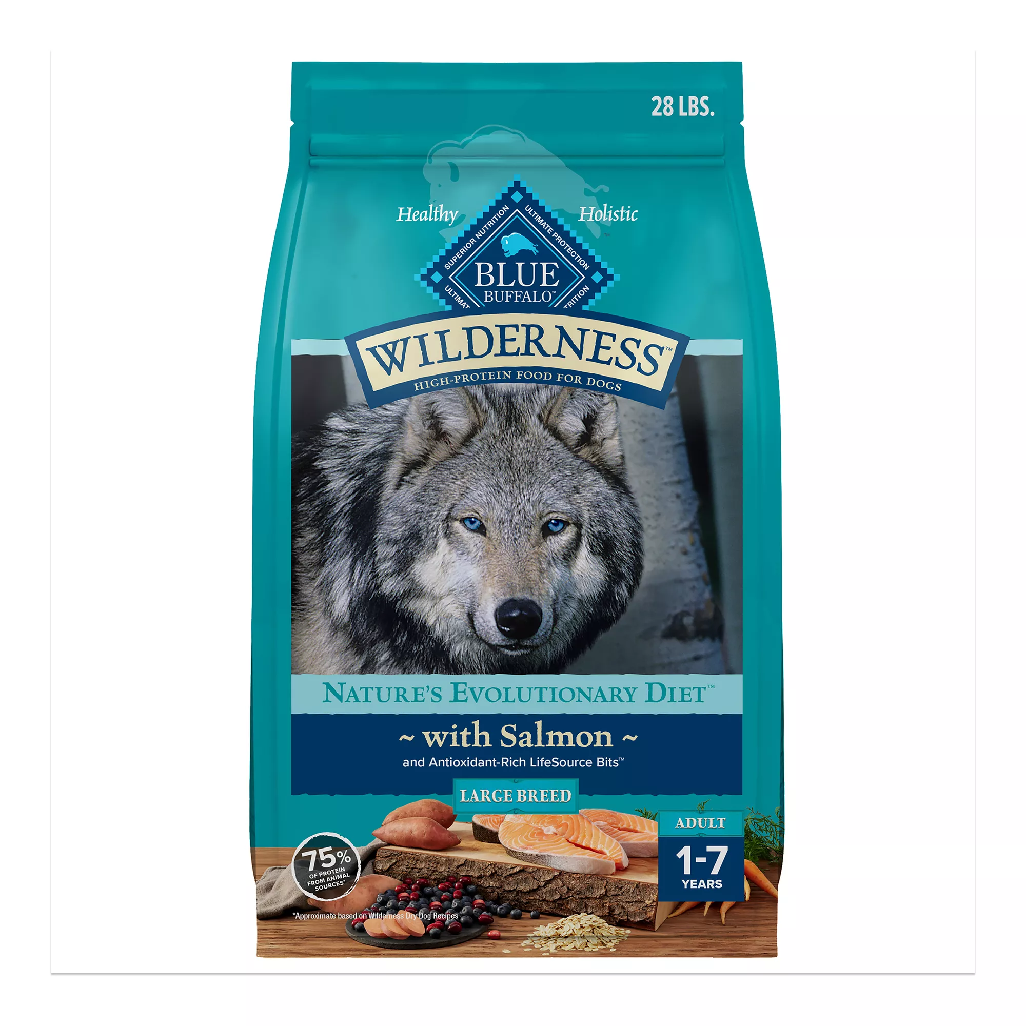 Blue Wilderness Large Breed Adult Dry Dog Food - High-Protein, Natural, Salmon