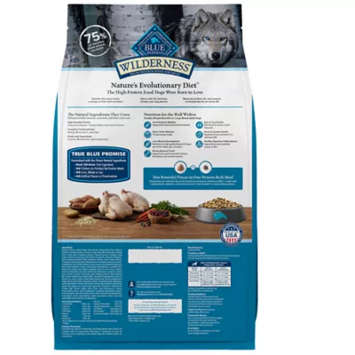 Blue Buffalo Wilderness Large Breed Healthy Weight Adult High Protein Natural Chicken Wholesome Grains Dry Dog Food 28 lb Bag