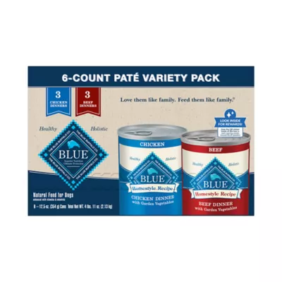 Product Blue Buffalo Homestyle Recipe Variety Pack Adult Dog Wet Food - Chicken & Beef, 12.5 oz, 6 Count