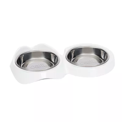 Product Catit PIXI Cat Food Double Dish - White