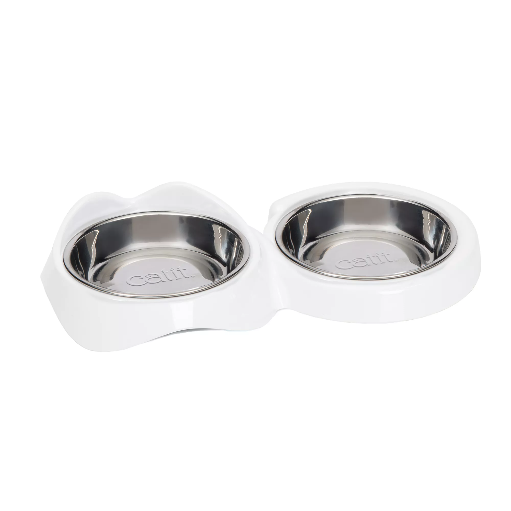 Catit PIXI Cat Food Double Dish - White