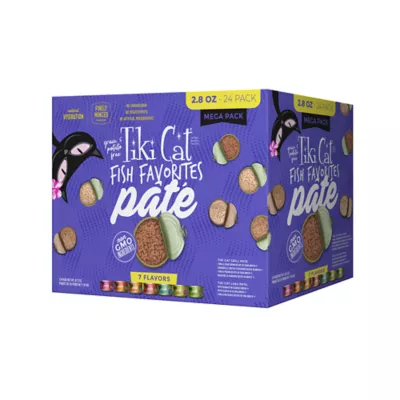 Product Tiki Cat Fish Favorites Pate Variety Pack - 24 Ct, 67.2 OZ