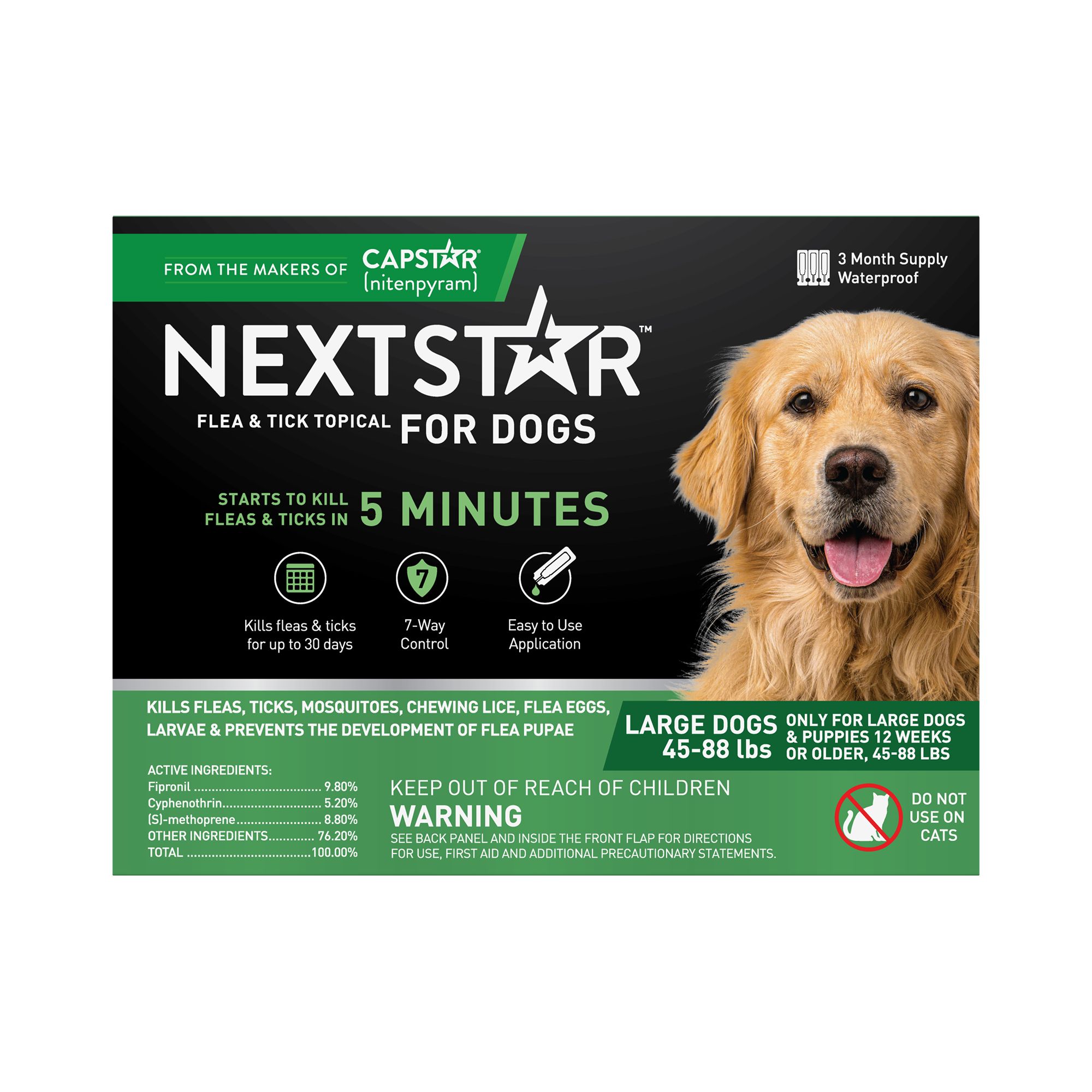 Nextstar Flea Tick Topical for Large Dogs 45 88 lbs 3 ct