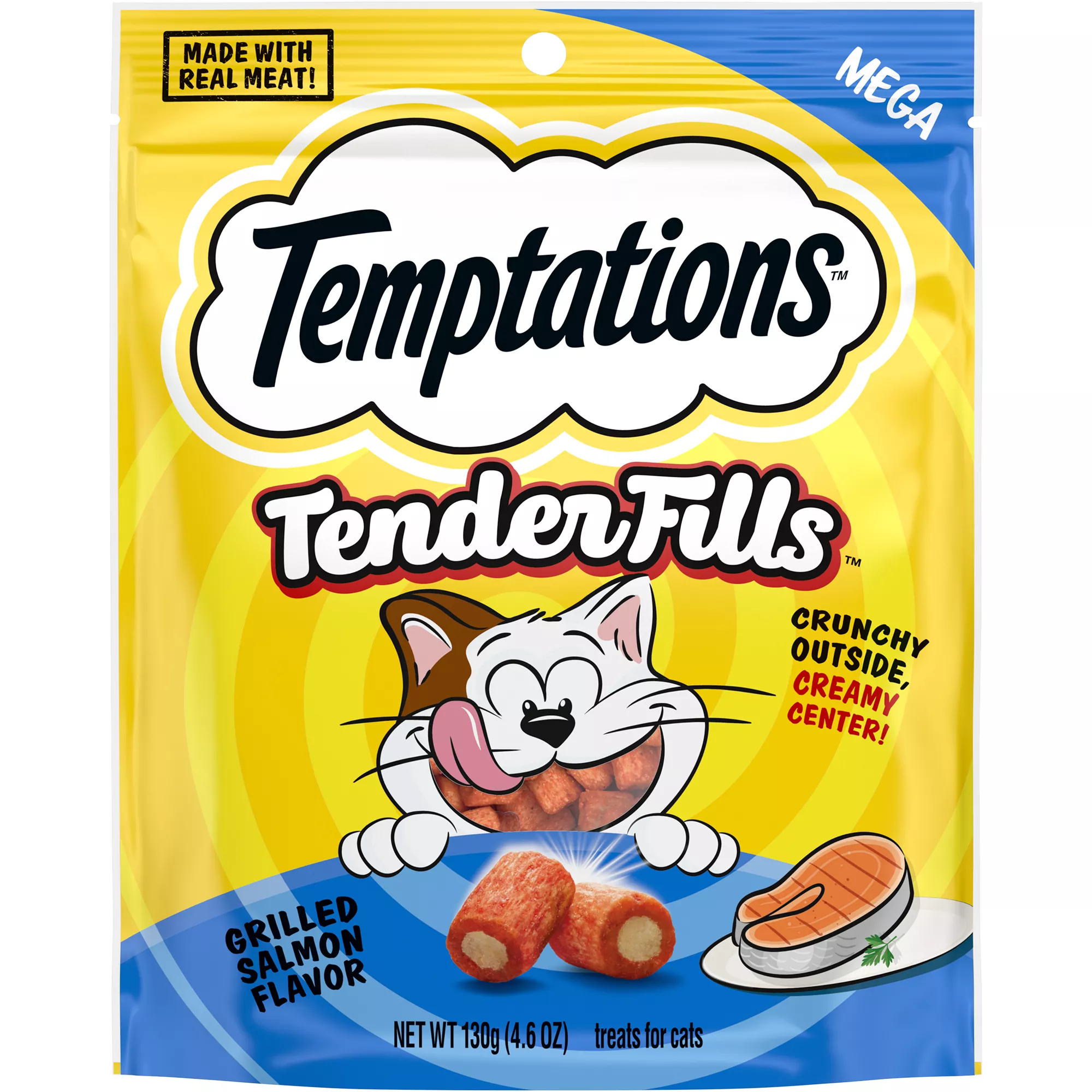 TEMPTATIONS Tender Fills Salmon Flavor Adult Cat Treats