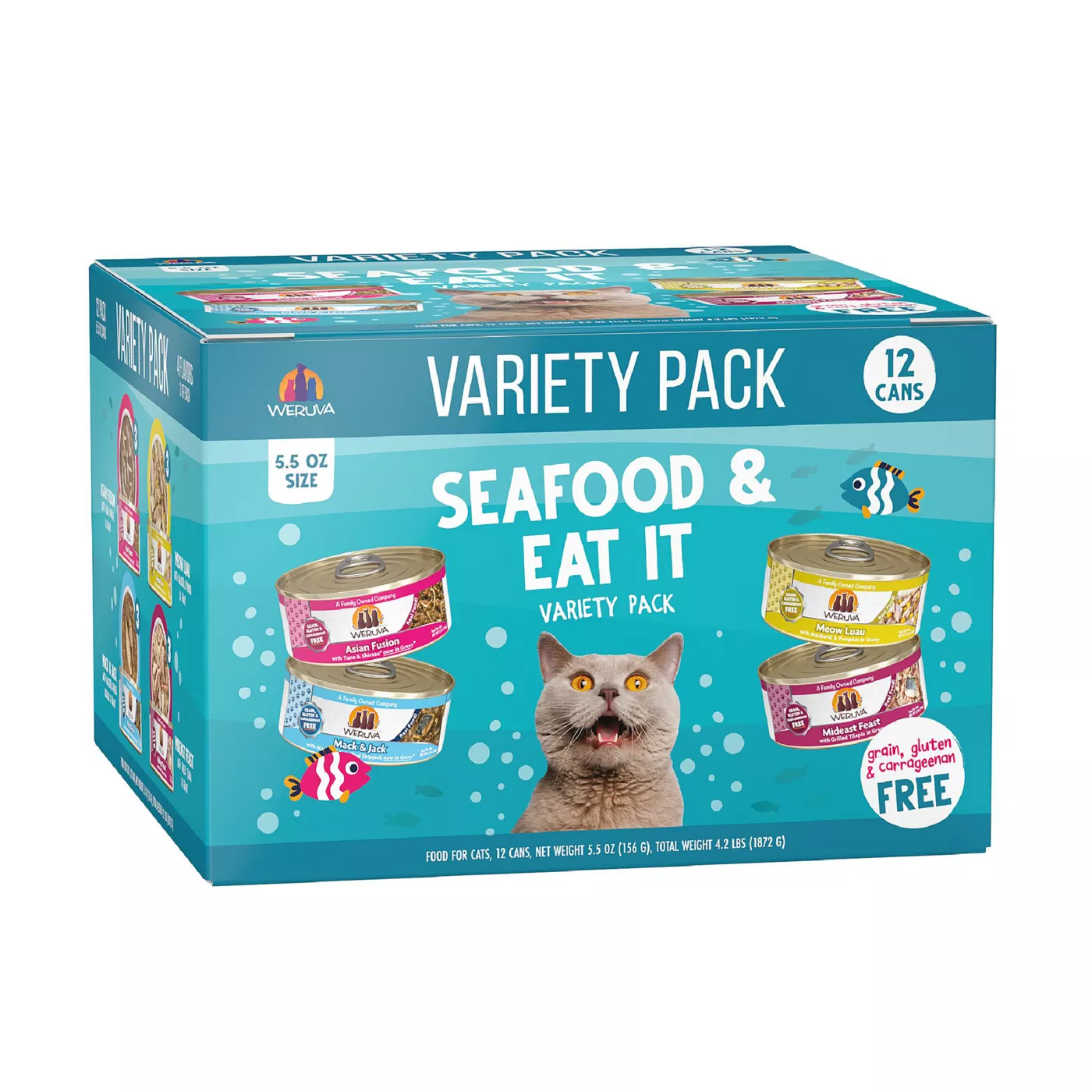 Weruva Classics Seafood Eat It Wet Cat Food Variety Pack 12ct