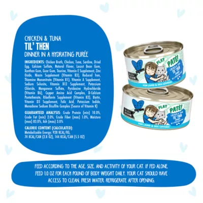 Product B.F.F. PLAY Pate! For Land & Sea Lovers Wet Cat Food - 5.5 oz, Pate in a Hydrating Puree