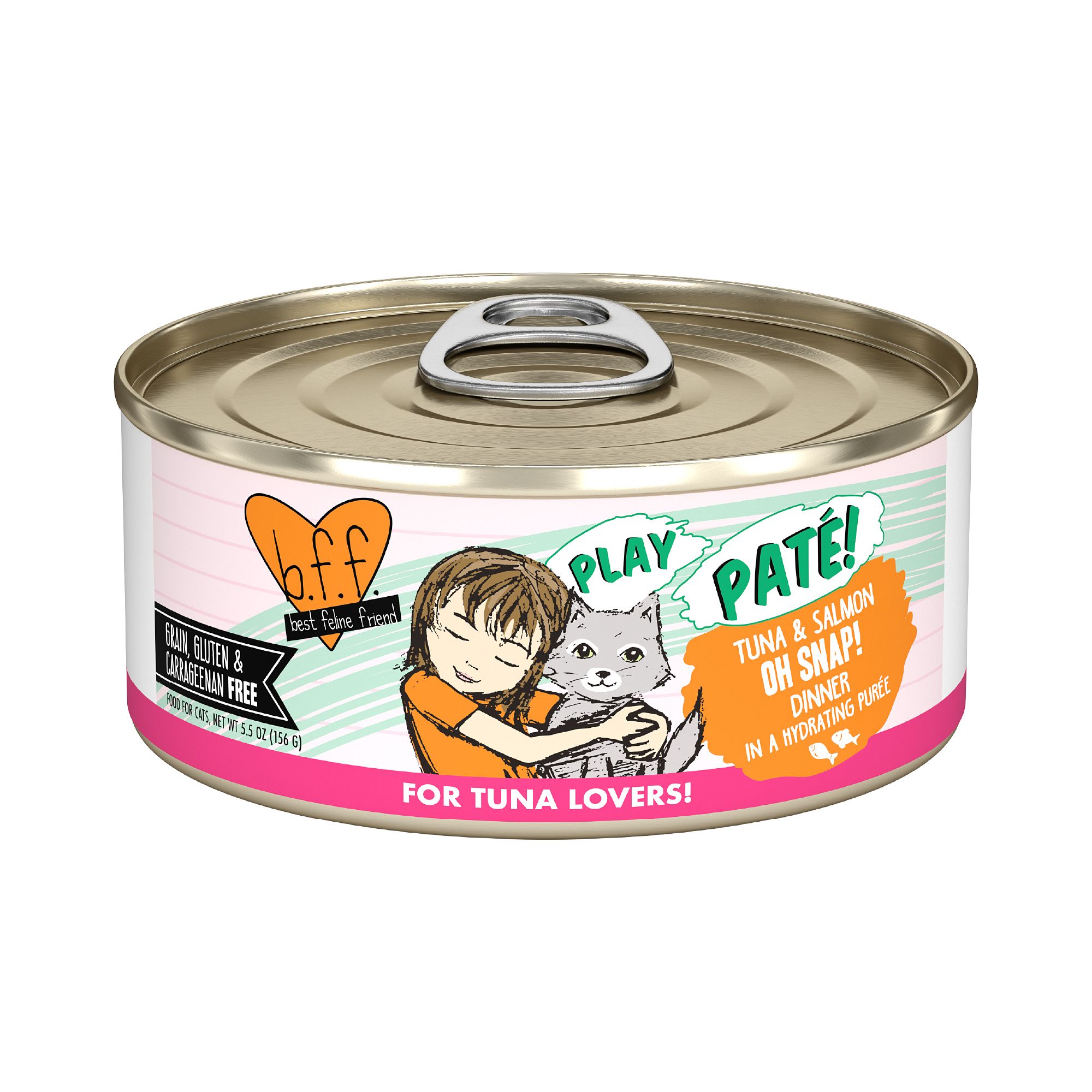 B.F.F. PLAY Pate! For Tuna Lovers Wet Cat Food - 5.5 oz, Pate in a Hydrating Puree