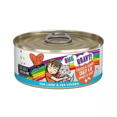 Product B.F.F. OMG Gravy! For Land & Sea Lovers Wet Cat Food - 5.5 oz, Minced in Gravy