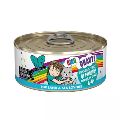 Product B.F.F. OMG Gravy! For Land & Sea Lovers Wet Cat Food - 5.5 oz, Minced in Gravy