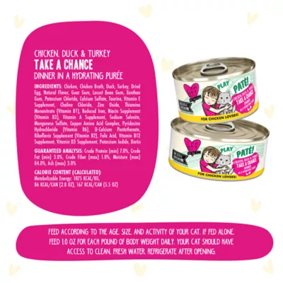 Product Weruva B.F.F. PLAY Pate! For Chicken Lovers Wet Cat Food - Pate in a Hydrating Puree, 2.8 OZ