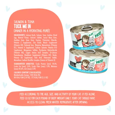 Product B.F.F. PLAY Pate! For Land & Sea Lovers Wet Cat Food - 2.8 oz, Pate in a Hydrating Puree