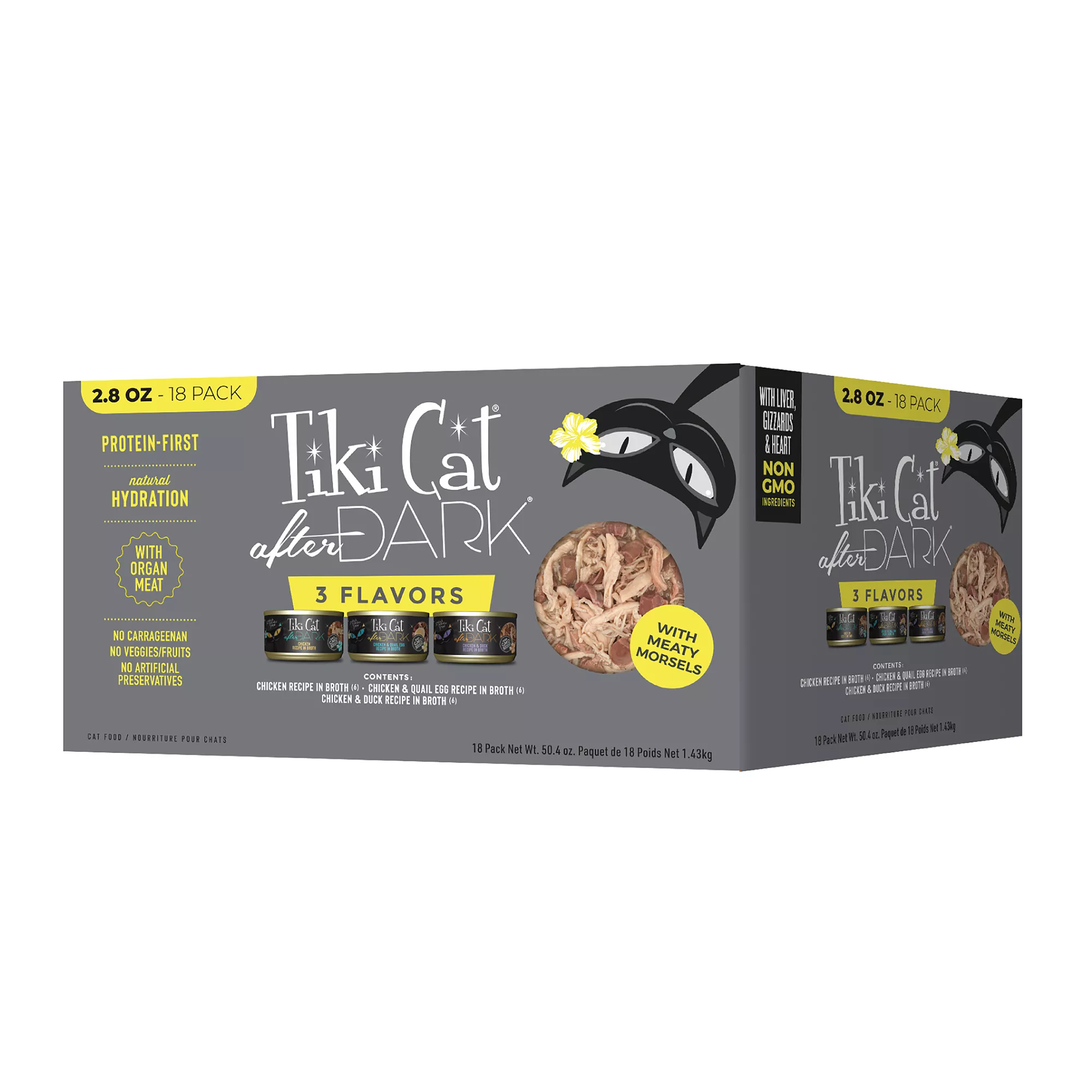 Tiki Cat After Dark Adult Wet Cat Food - With Organ Meat, 18 Count Variety Pack