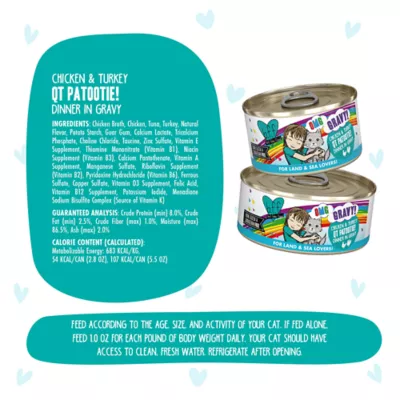 Product Weruva B.F.F. OMG Gravy! For Land & Sea Lovers Wet Cat Food - Minced in Gravy, 2.8 OZ, Can