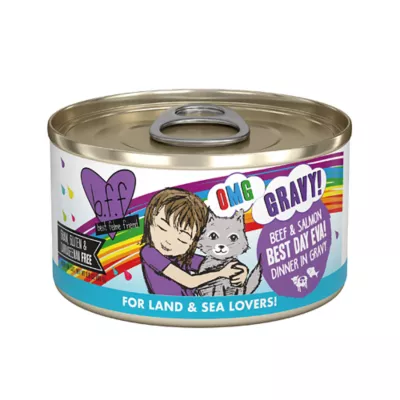 Product B.F.F. OMG Gravy! For Land & Sea Lovers Wet Cat Food - 2.8 oz, Minced in Gravy