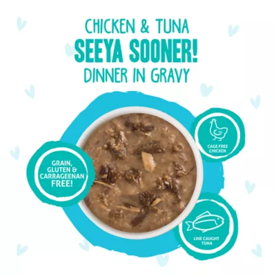 Product Weruva B.F.F. OMG Gravy! For Land & Sea Lovers Wet Cat Food - Minced in Gravy, 2.8 OZ, Pouch