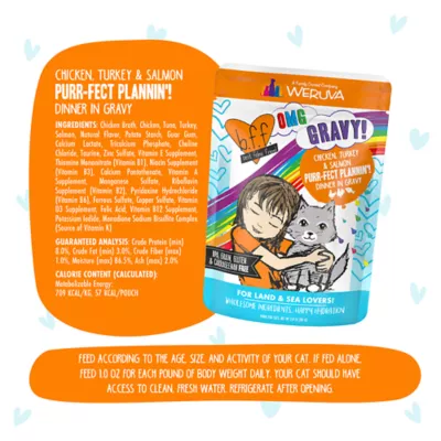 Product Weruva B.F.F. OMG Gravy! For Land & Sea Lovers Wet Cat Food - Minced in Gravy, 2.8 OZ, Pouch