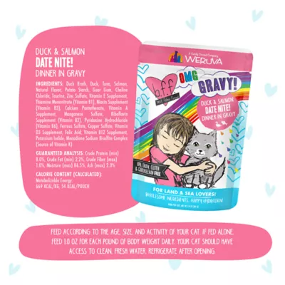 Product Weruva B.F.F. OMG Gravy! For Land & Sea Lovers Wet Cat Food - Minced in Gravy, 2.8 OZ, Pouch