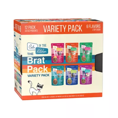 Product Cats in the Kitchen Slide N' Serve The Brat Pack Pate Wet Cat Food - Variety Pack, 12 ct