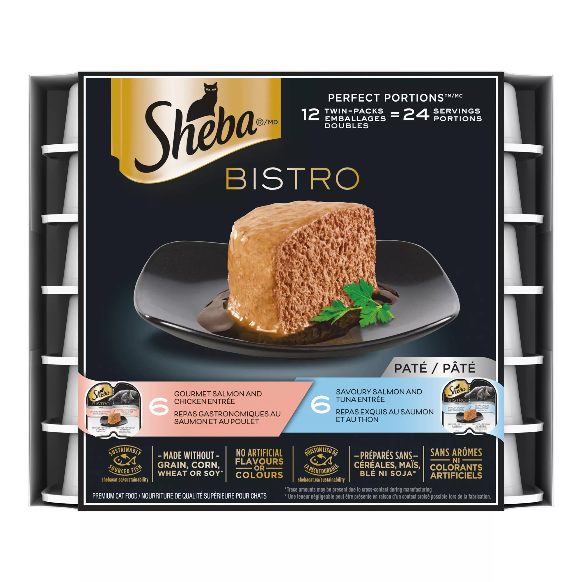 SHEBA Bistro Perfect Portions Wet Adult Cat Food - 12-count case