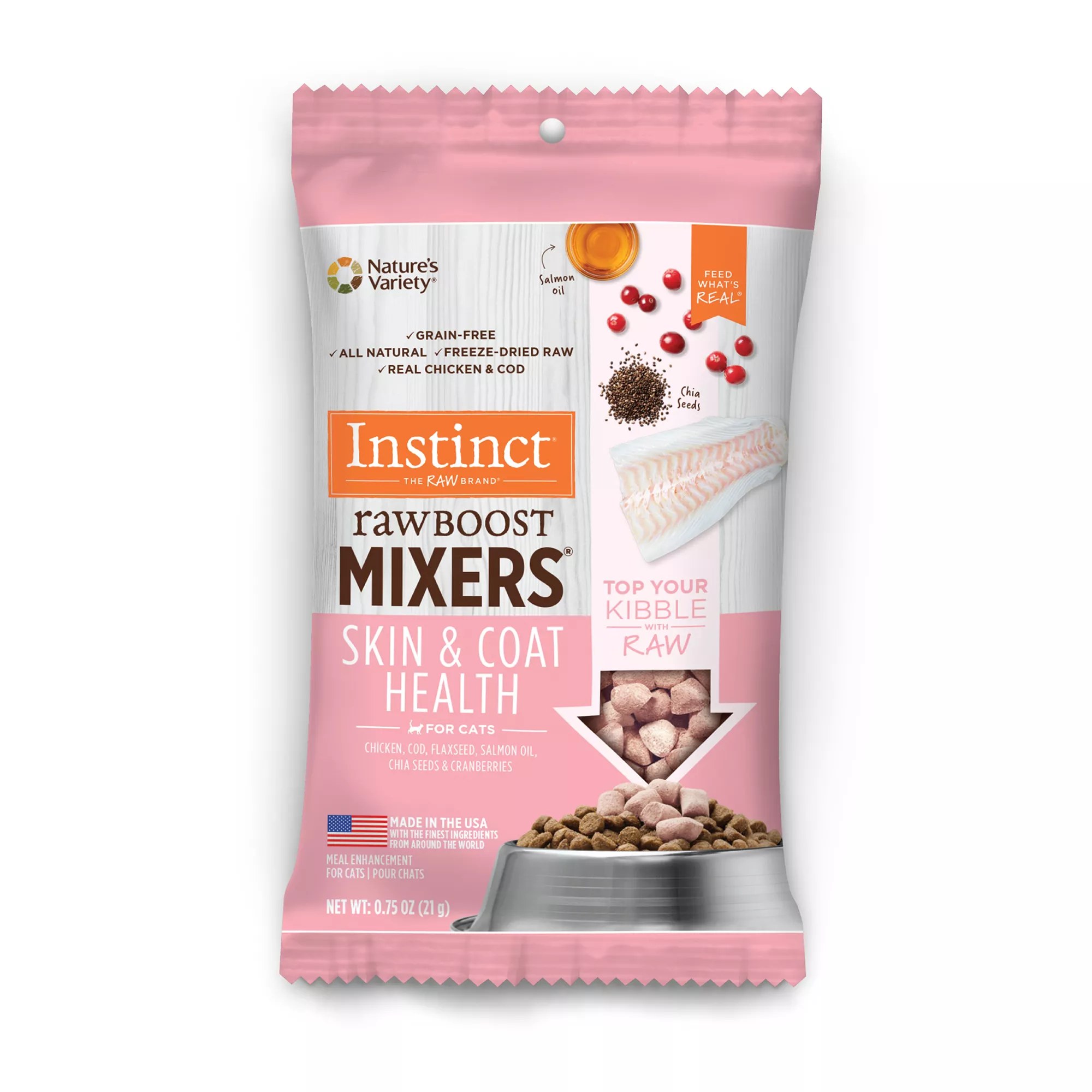 Instinct® RawBoost Mixers Skin & Coat Health Cat Food Topper - Natural, Grain Free, Freeze Dried