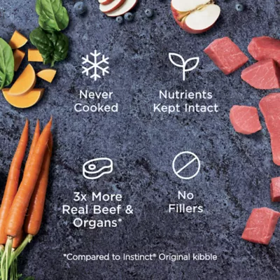 Product Instinct® Raw Bites Adult Frozen Dog Food - Raw, Grain Free, Beef