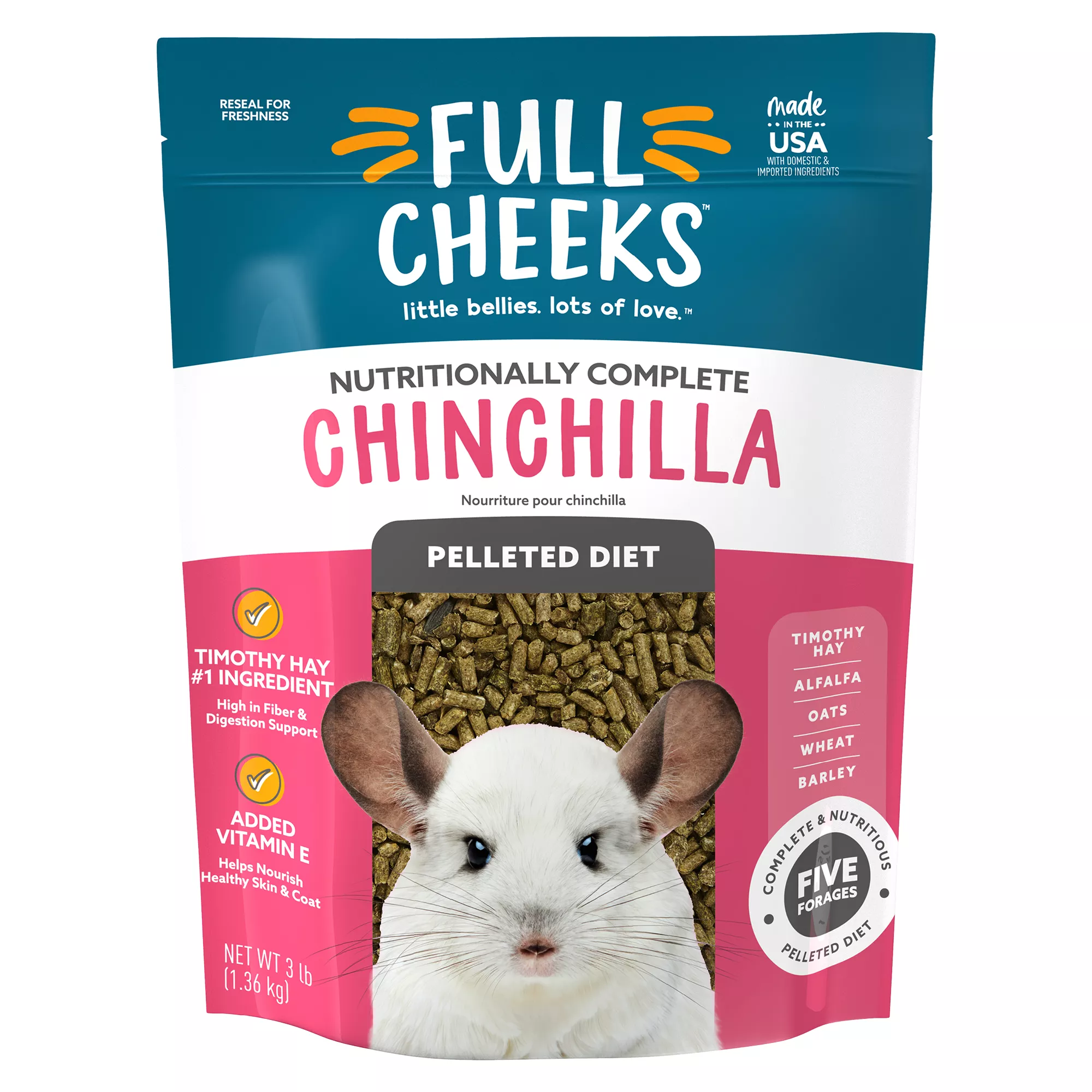 Full Cheeks&trade; Chinchilla Pelleted Diet