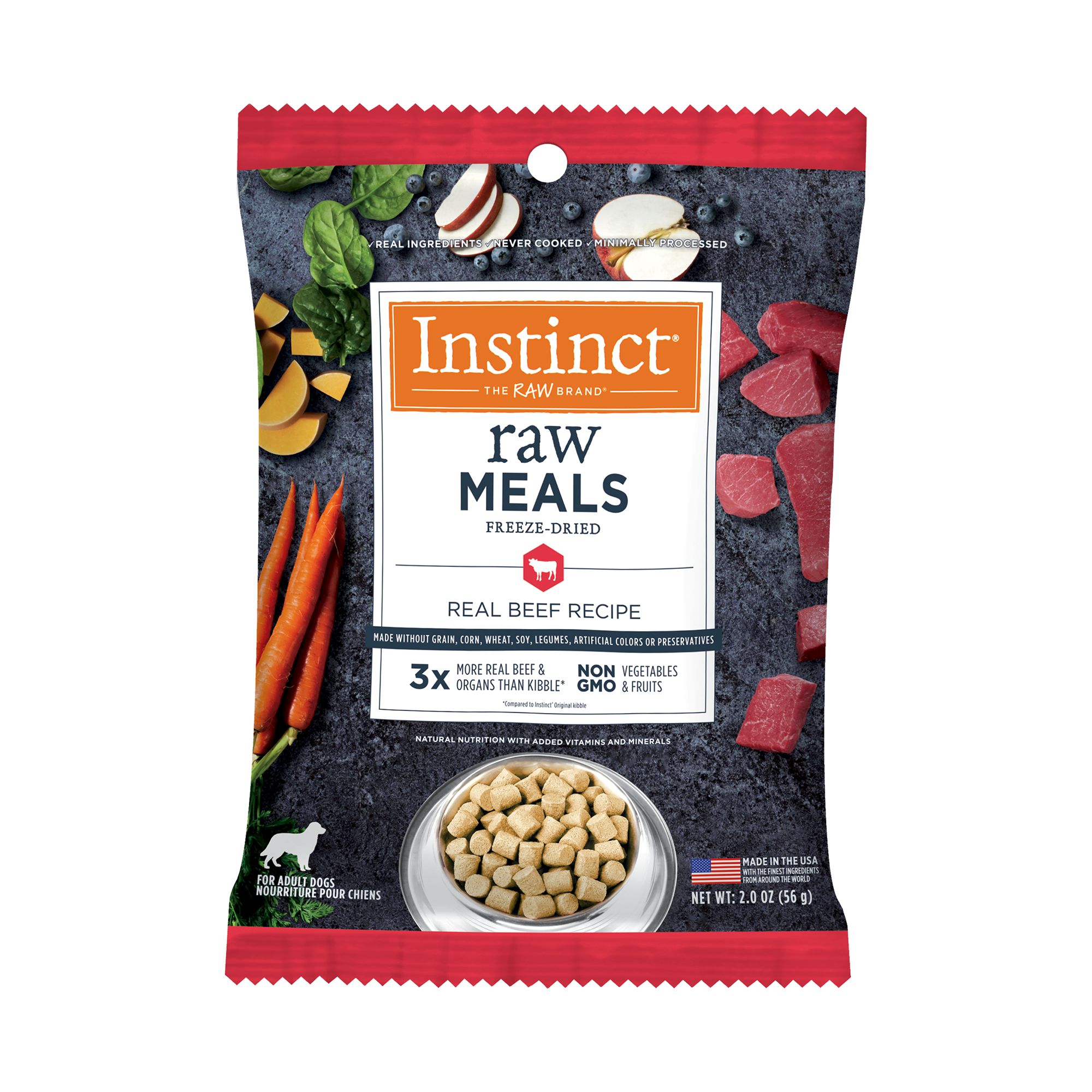 Instinct Raw Meals Freeze Dried Adult Dry Dog Food Grain Free Beef